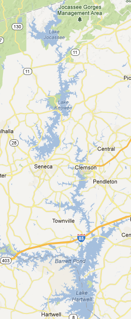 Lake Jocassee, Lake Keowee, Lake Jocassee map