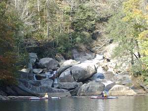 Kayaking close to the Whitewater River