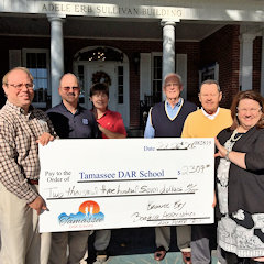 Tamassee DAR School receiving donation from Keowee Key Boating Association